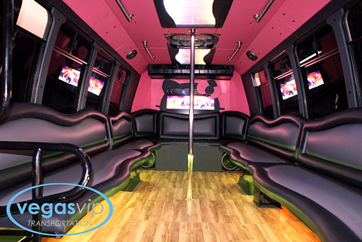 party bus inside. Party Bus Rental Atlanta.